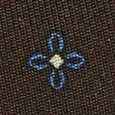 Silk Print Tie in Brown/Marine Flower