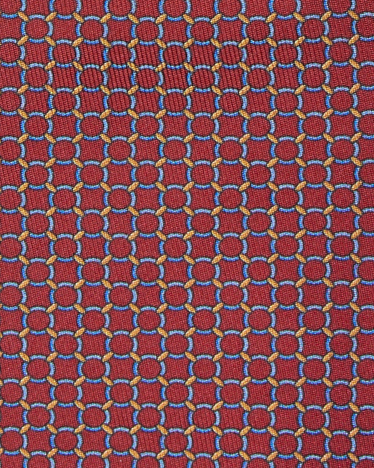 Silk Print Tie in Red/Sky/Yellow Ring