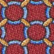 Silk Print Tie in Red/Sky/Yellow Ring