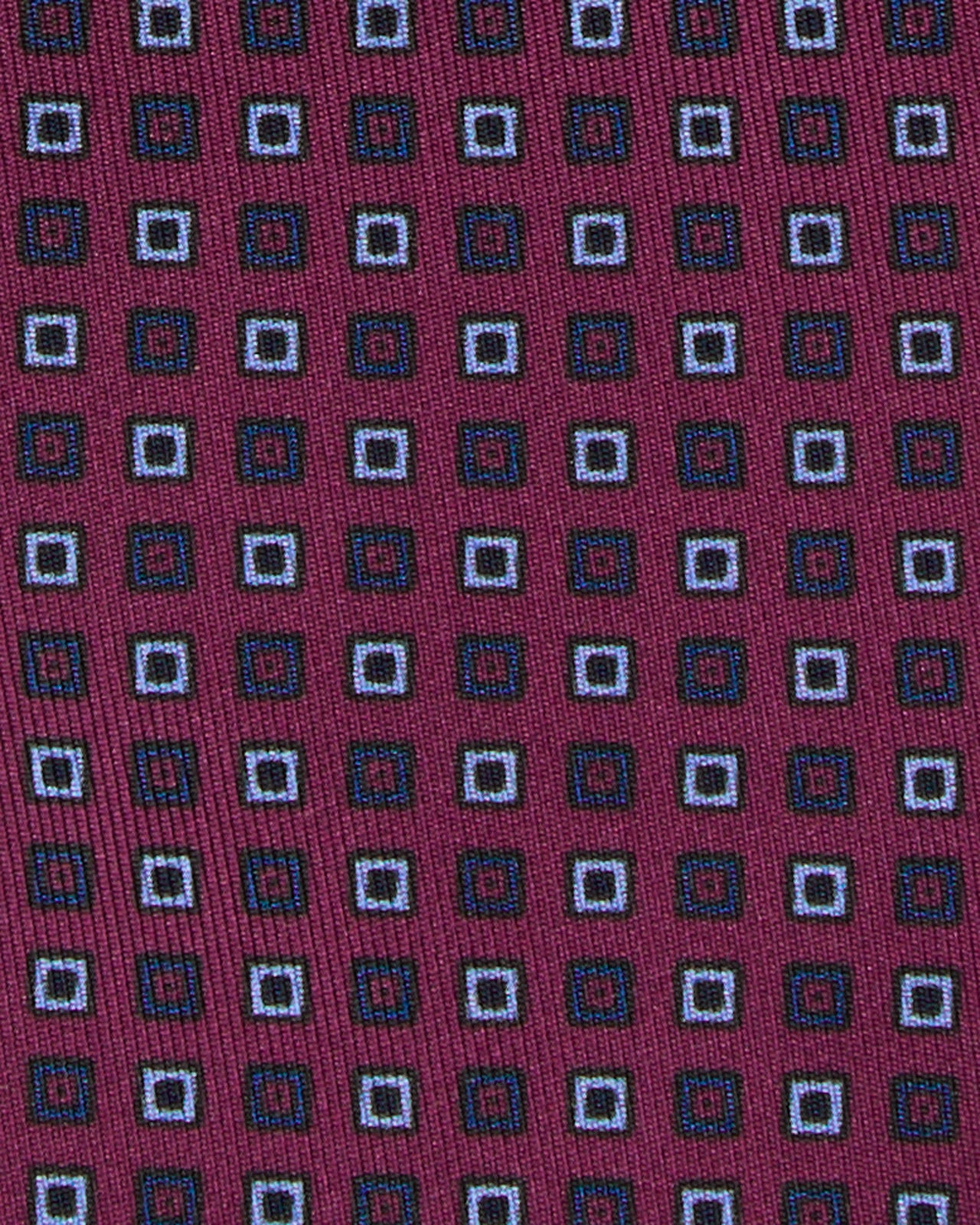 Silk Print Tie in Berry/Sky/Navy Square