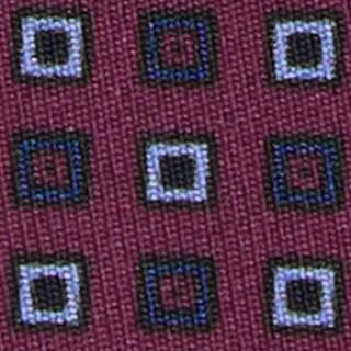 Silk Print Tie in Berry/Sky/Navy Square