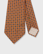 Load image into Gallery viewer, Silk Print Tie in Orange/Navy/Blue Foulard
