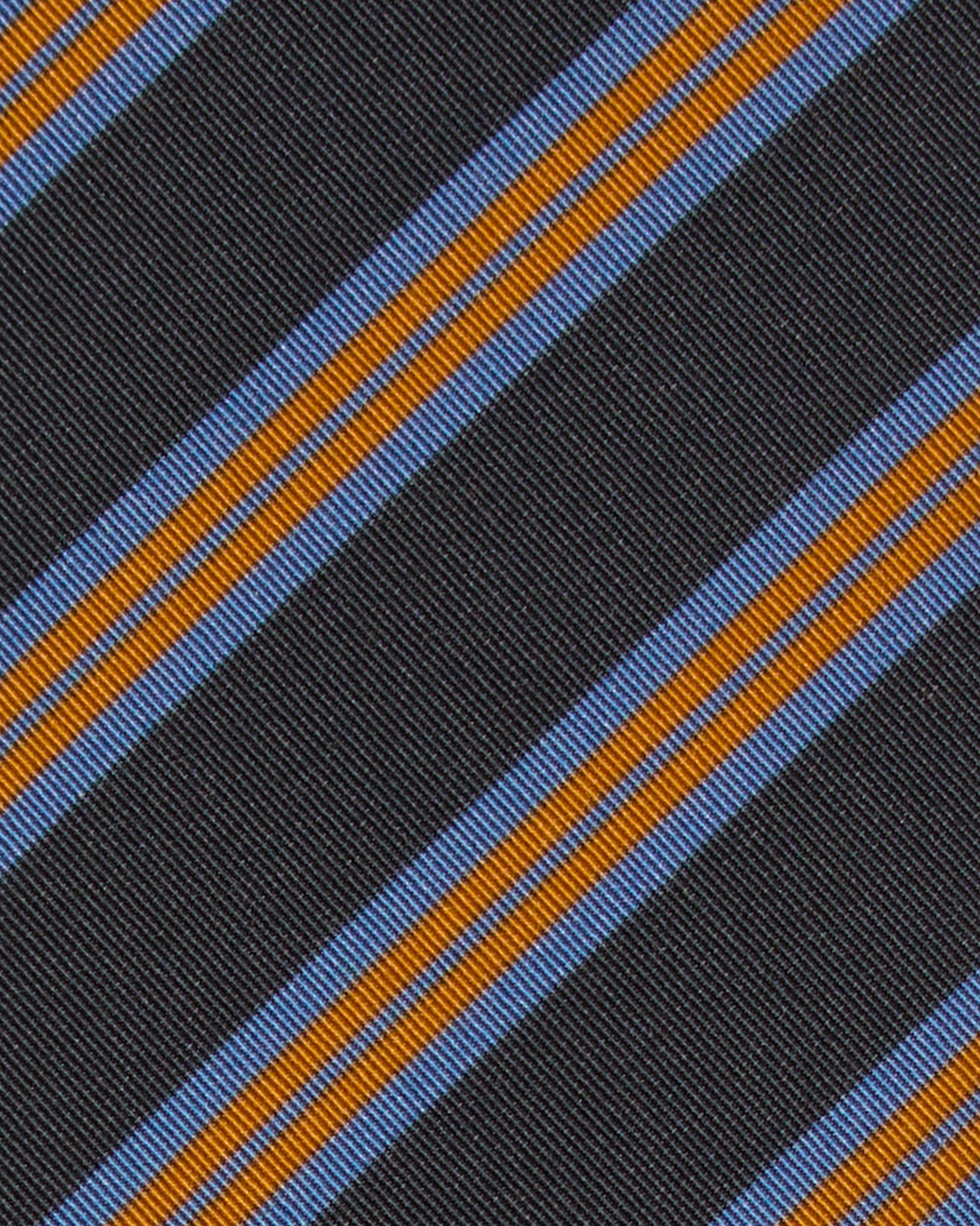 Irish Poplin Tie in Navy/Orange/Cadet Stripe