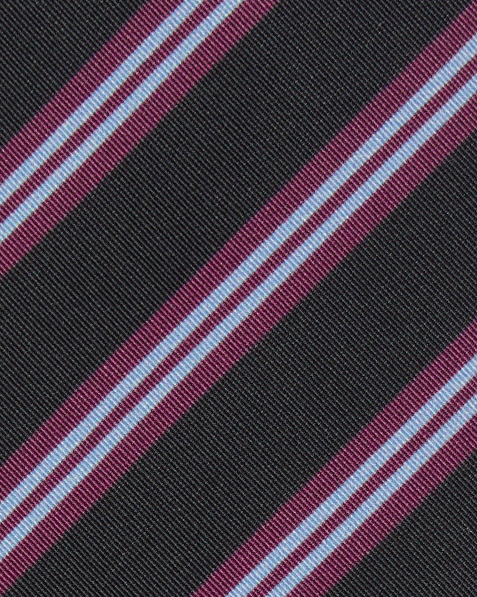 Irish Poplin Tie in Navy/Eggplant/Sky Stripe