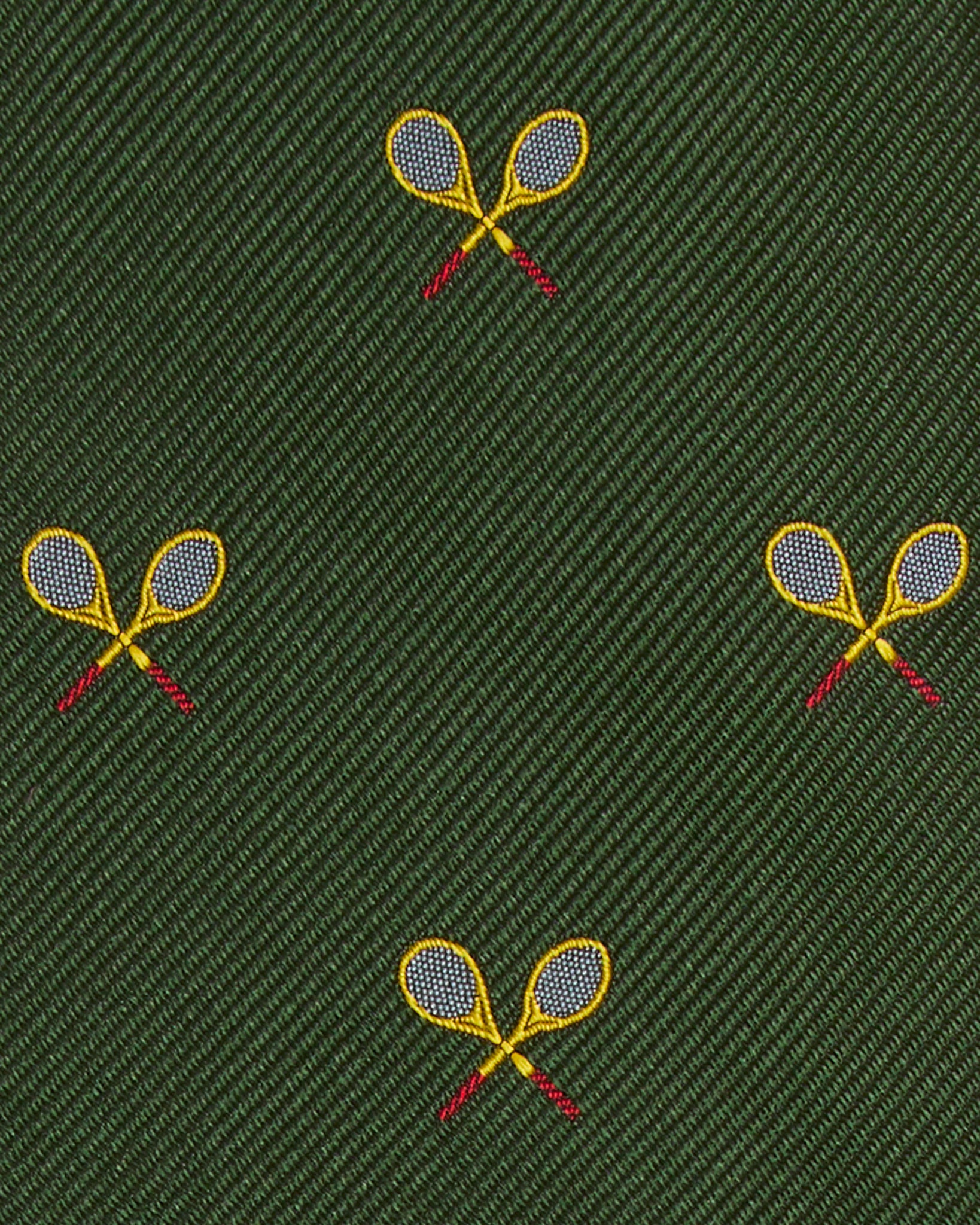 Silk Club Tie in Forest/Yellow Racket