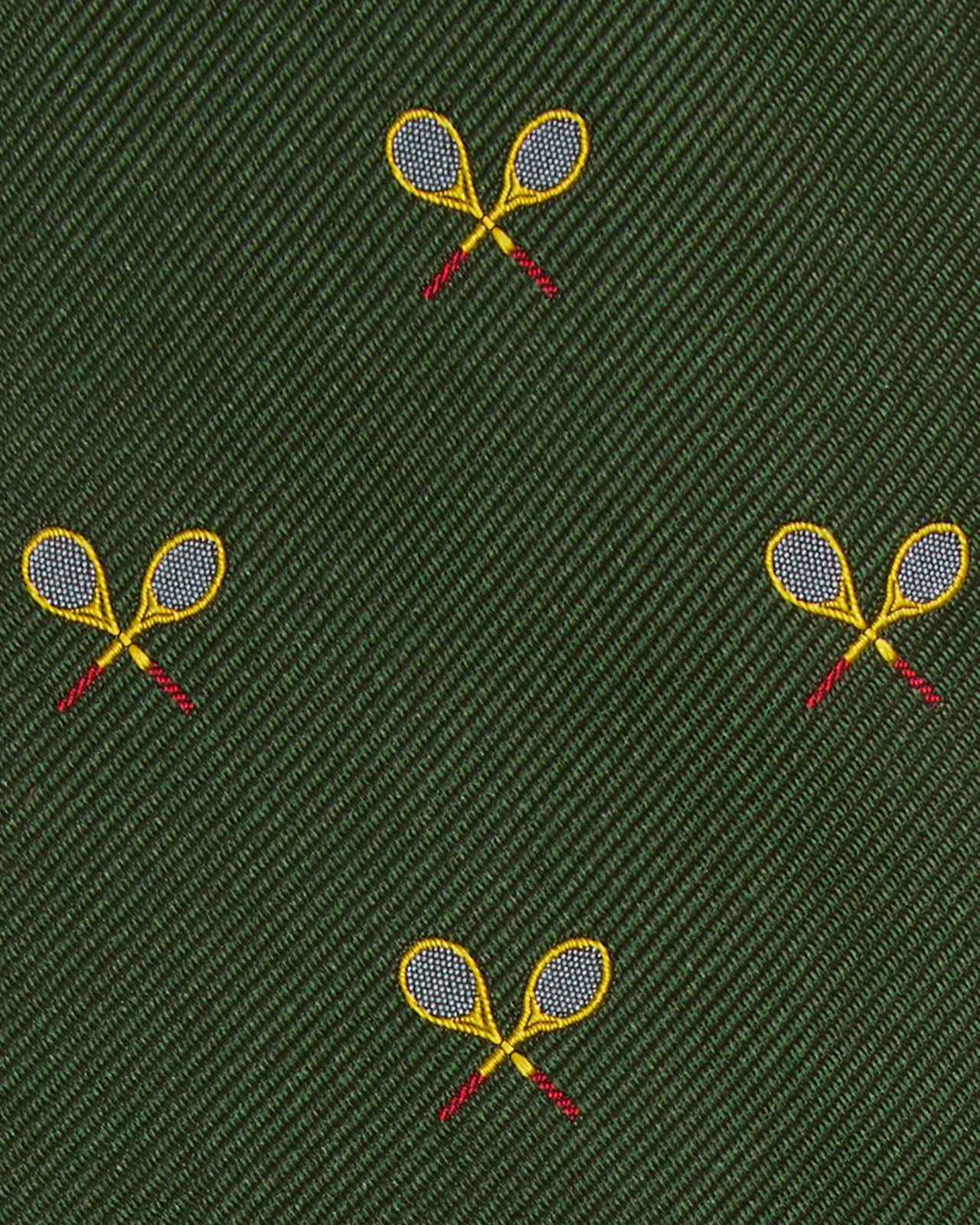 Silk Club Tie in Forest/Yellow Racket