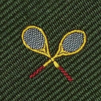 Silk Club Tie in Forest/Yellow Racket
