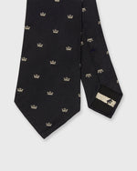 Load image into Gallery viewer, Silk Club Tie in Navy/Bone Crown
