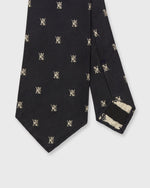 Load image into Gallery viewer, Silk Club Tie in Navy/Bone Gargoyle
