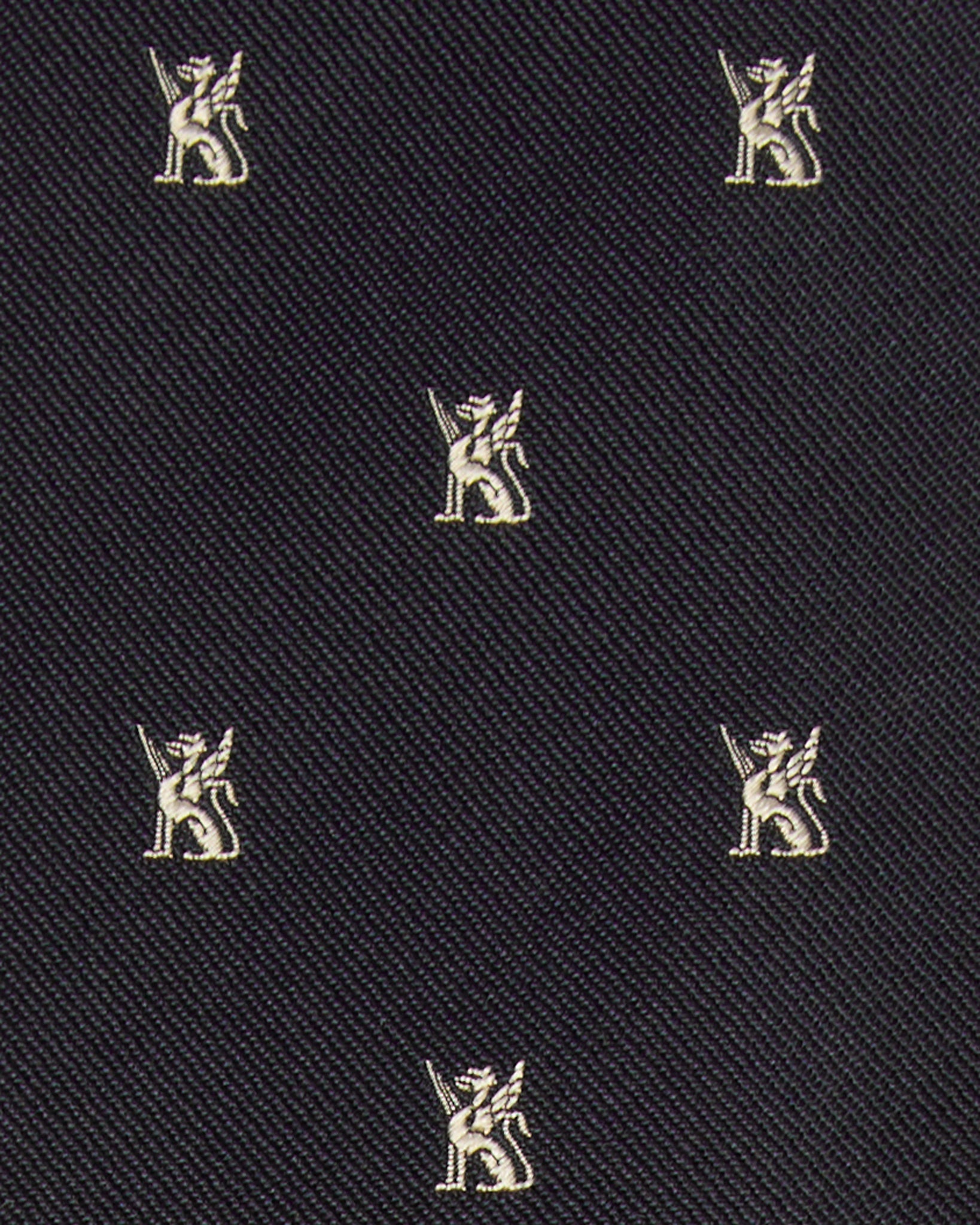 Silk Club Tie in Navy/Bone Gargoyle