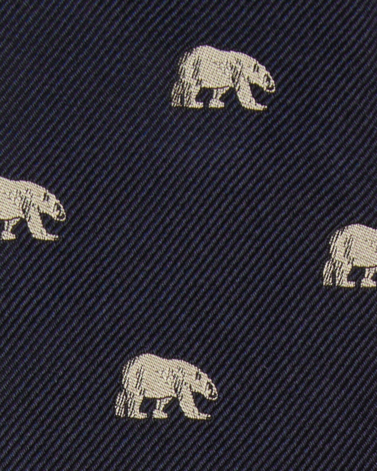 Silk Club Tie in Navy Polar Bear