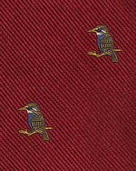 Load image into Gallery viewer, Silk Club Tie in Red/Taupe/Purple Kingfisher

