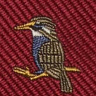 Silk Club Tie in Red/Taupe/Purple Kingfisher