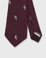 Load image into Gallery viewer, Silk Club Tie in Plum/White/Sky Swallow
