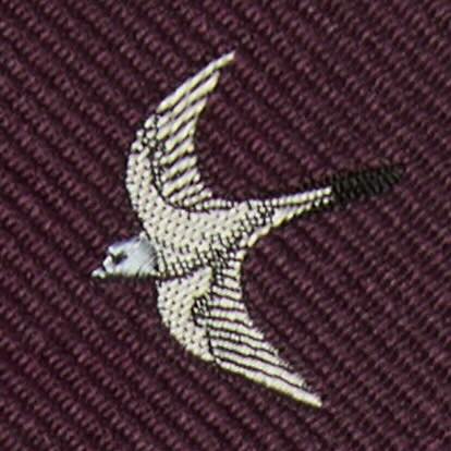 Silk Club Tie in Plum/White/Sky Swallow