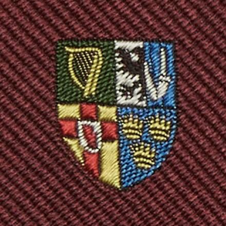 Silk Club Tie in Burgundy/Gold Crest