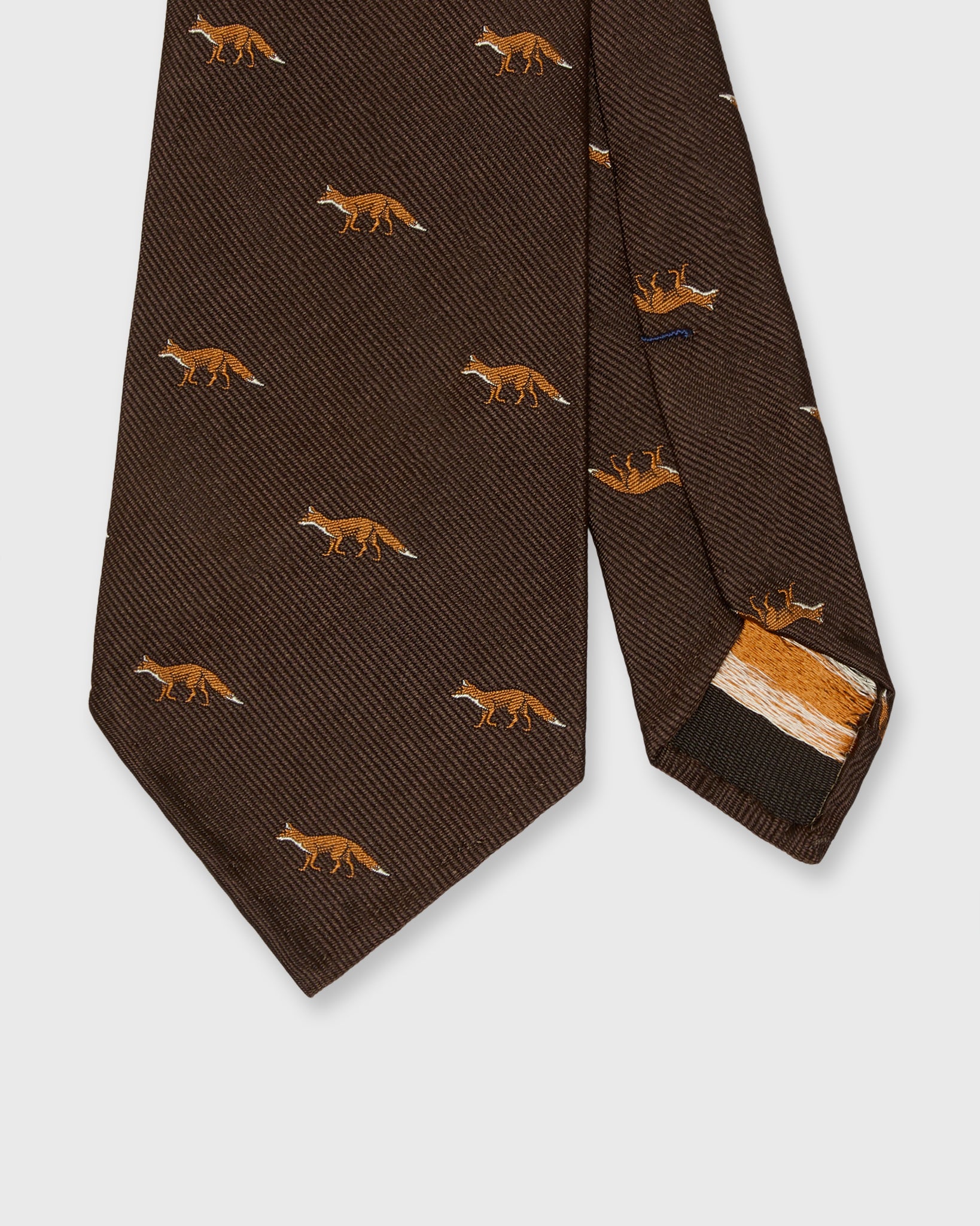 Silk Club Tie in Chocolate Fox