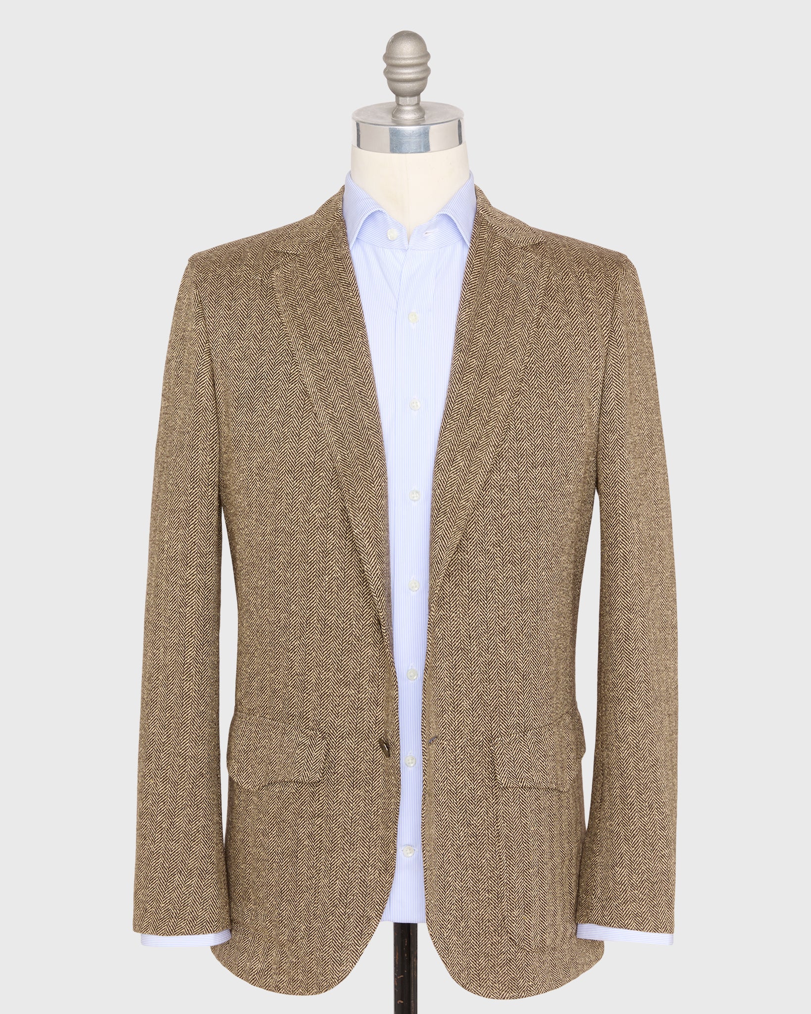 Ghost Rider Jacket in Chocolate/Wheat Herringbone | Shop Sid Mashburn