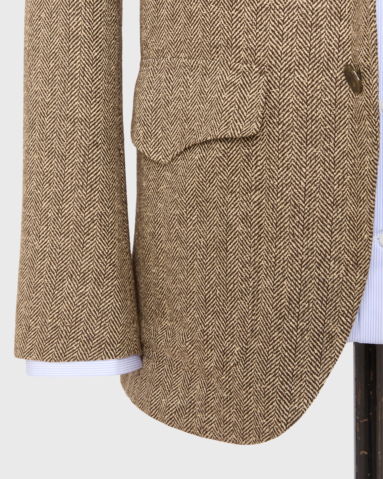 Ghost Rider Jacket in Chocolate/Wheat Herringbone | Sid Mashburn