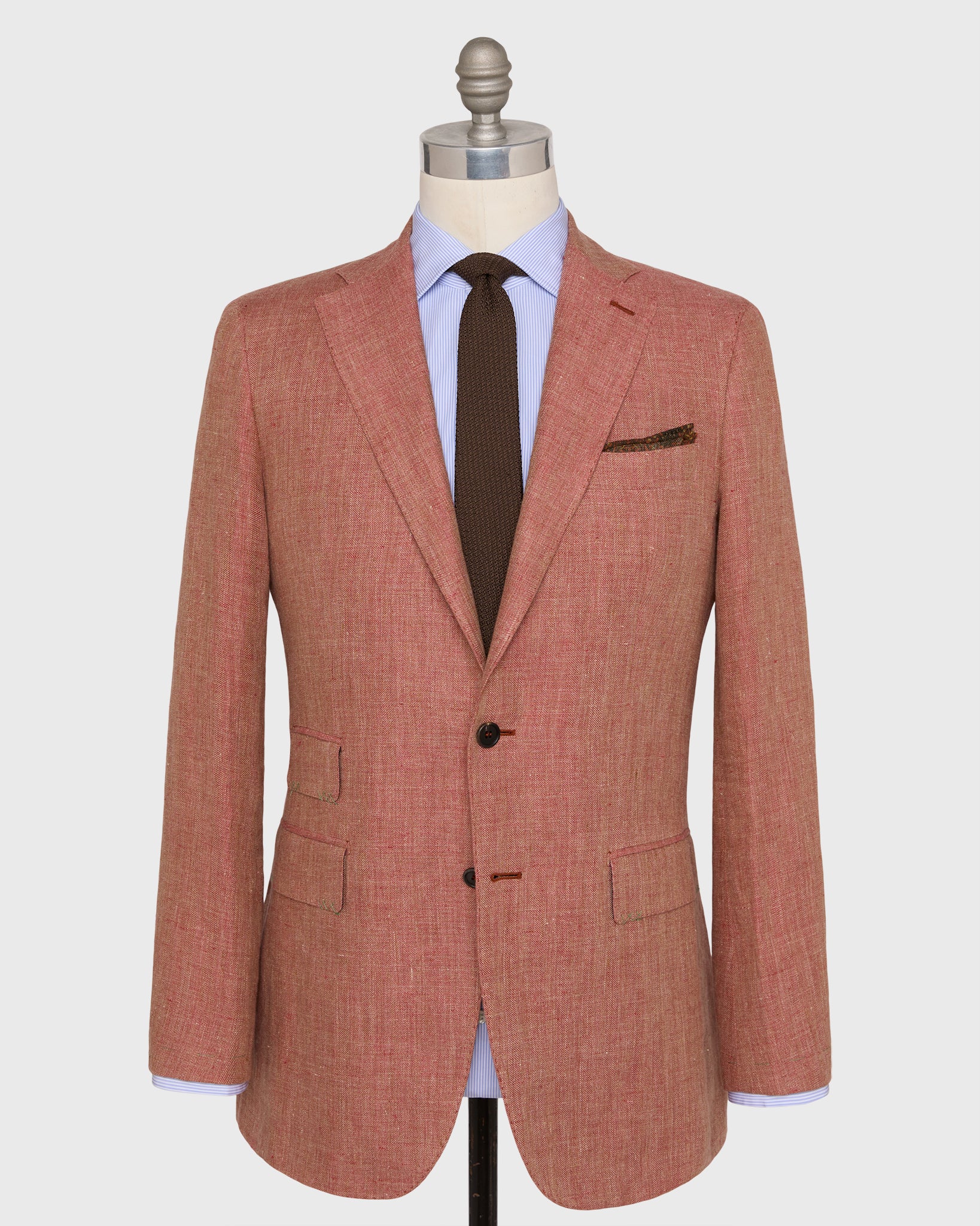 【タグ付き】sunsea 28th MIX-UP DERBY BLOUSON 3 Kincaid No. 3 Jacket - Persimmon/Wheat Herringbone Linen | Shop