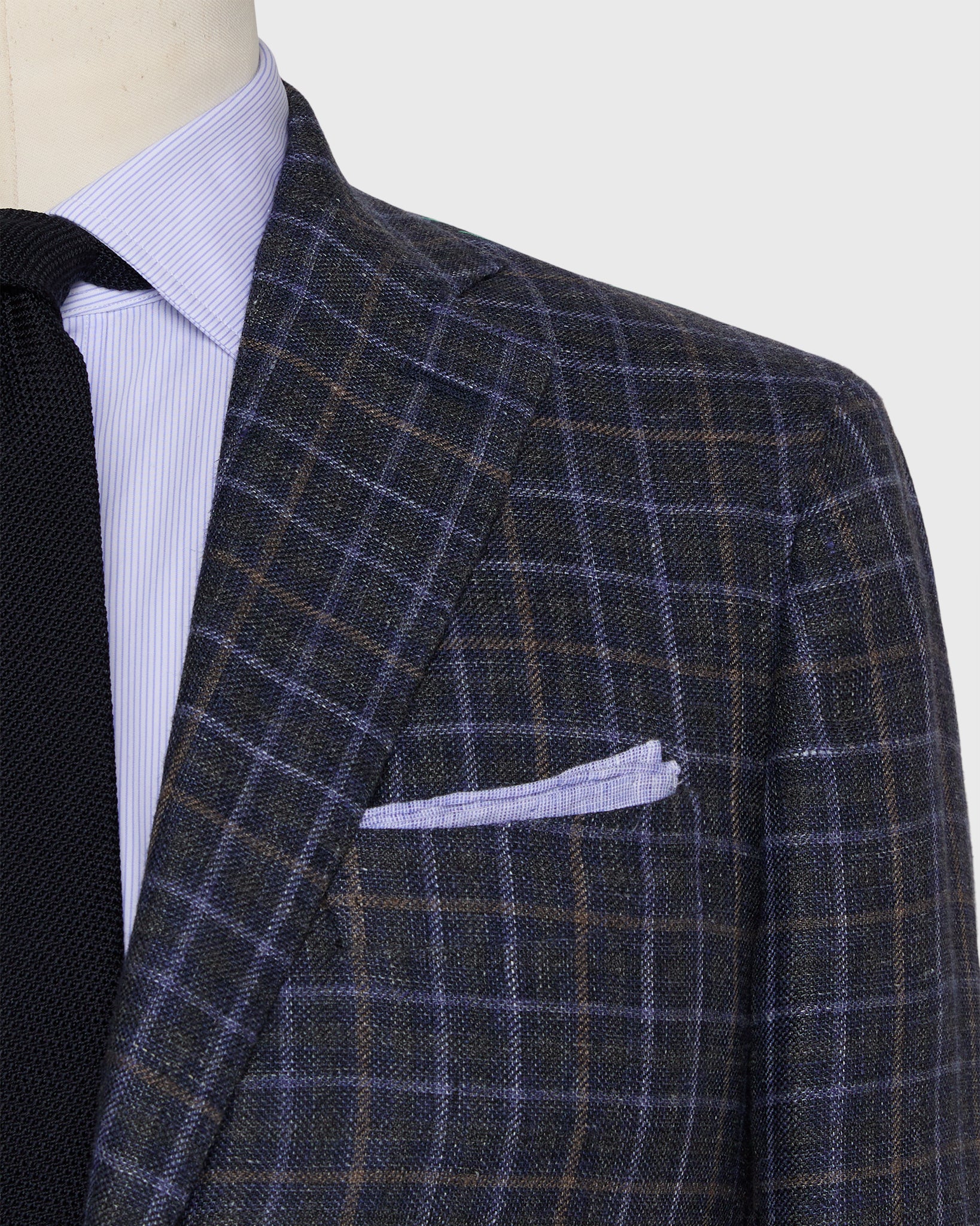 Virgil No. 3 Jacket in Blue/Charcoal/Mocha Plaid Hopsack | Shop