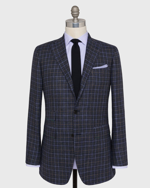 Virgil No. 3 Jacket in Blue/Charcoal/Mocha Plaid Hopsack | Shop