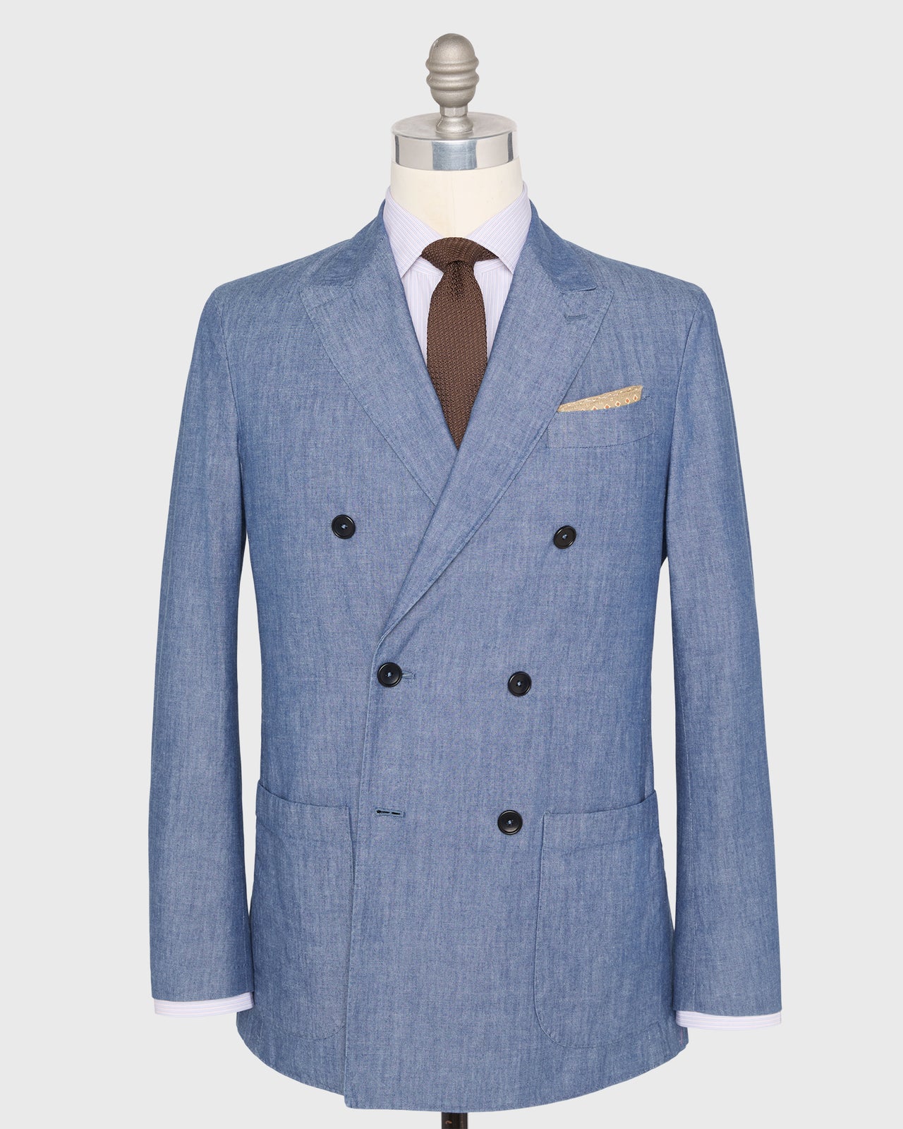 Virgil No. 1 Double-Breasted Jacket in Indigo Chambray