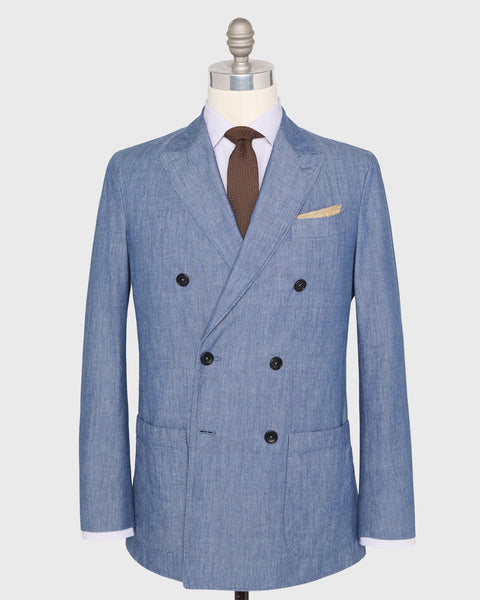 Virgil No. 1 Double-Breasted Jacket in Indigo Chambray | Sid