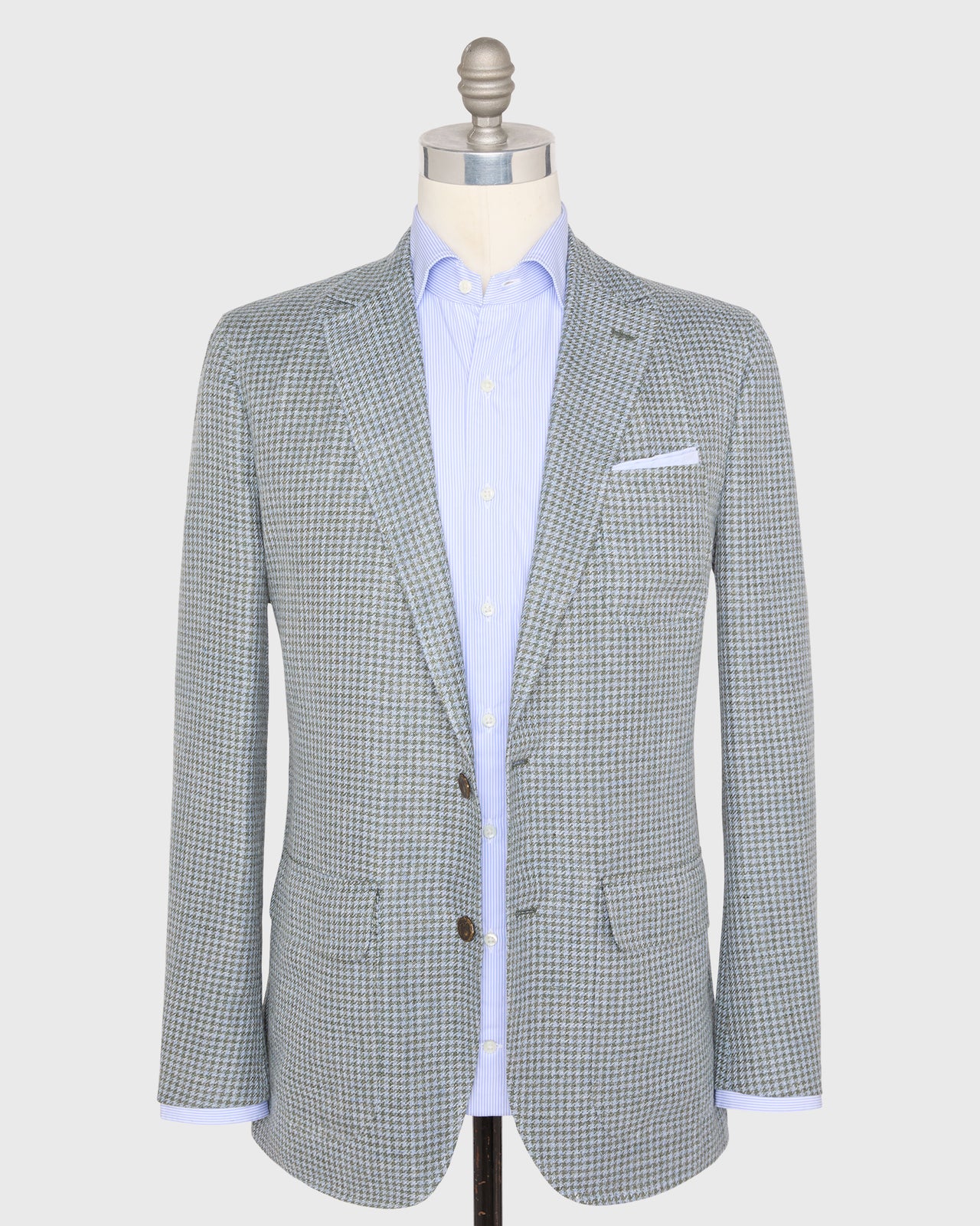 Ghost Blazer in Sage/Sky Houndstooth Hopsack