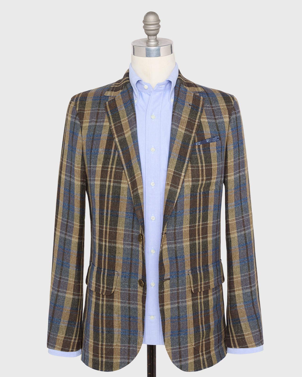 Ghost Blazer in Blue/Brown/Tan Rustic Hopsack