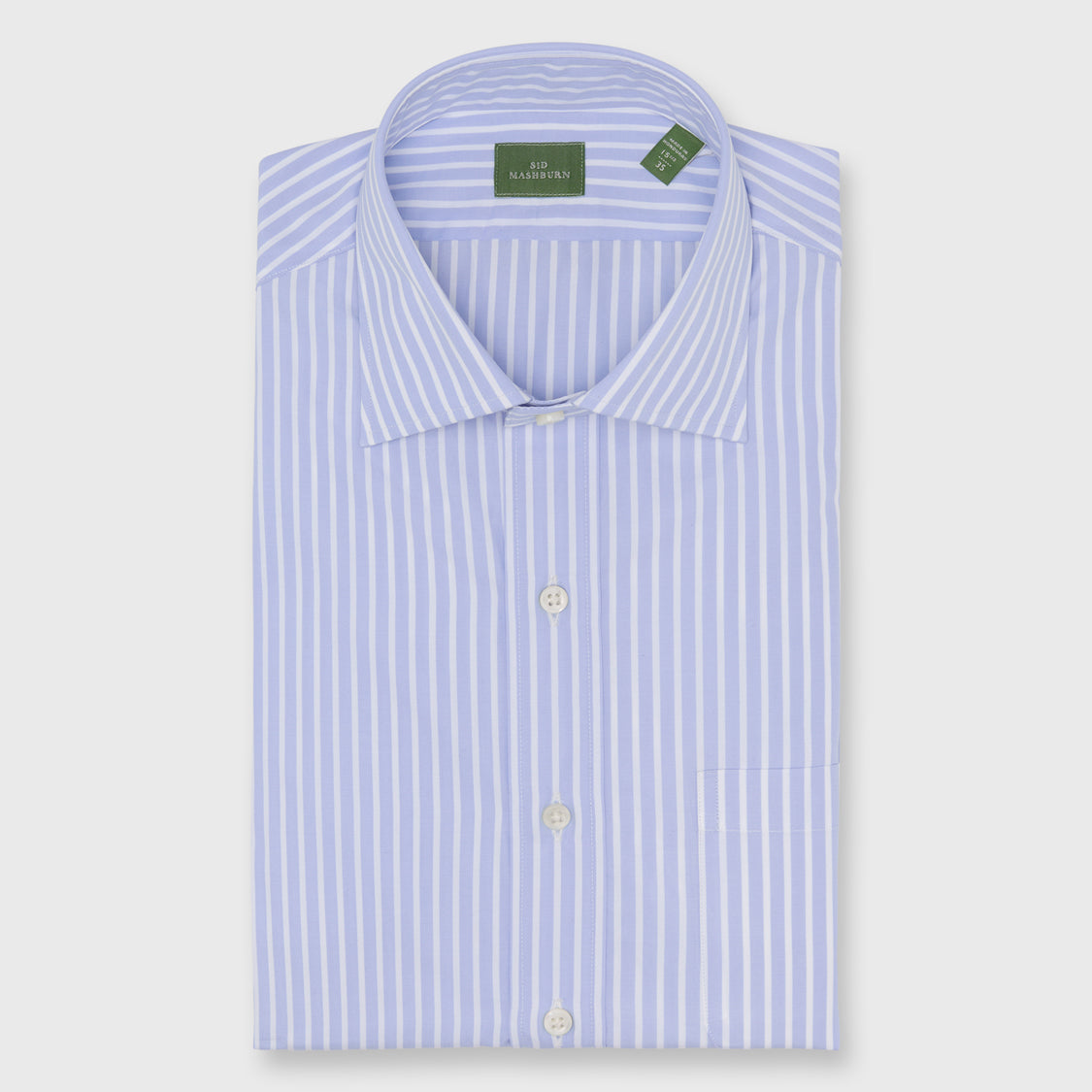 Made-to-Measure Shirt in Sky/White Stripe Poplin