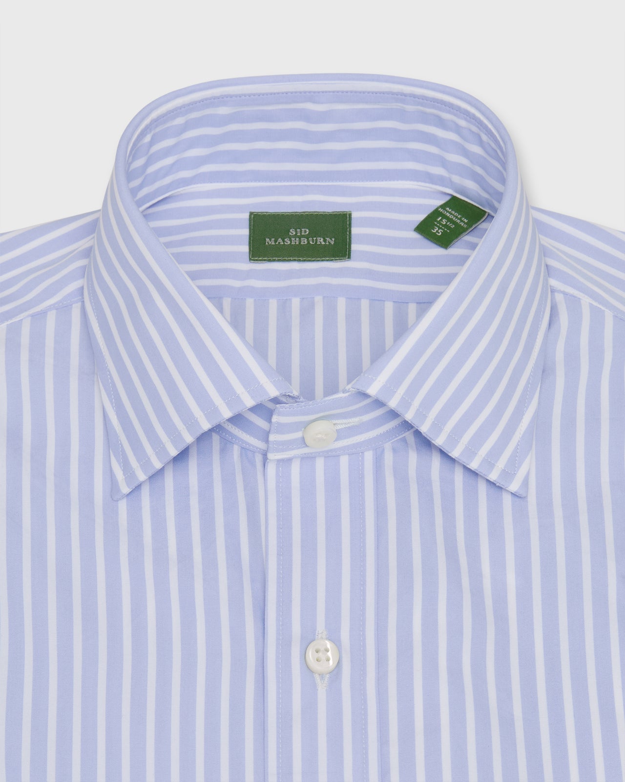Sid Mashburn Spread Collar Dress Shirt -Sky/White Stripe Poplin 15/34