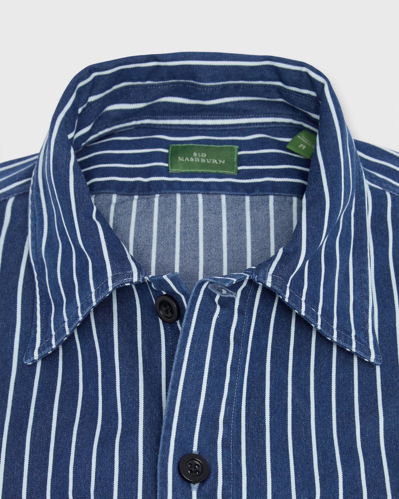 Luke Work Shirt in Indigo/Bone Stripe Denim