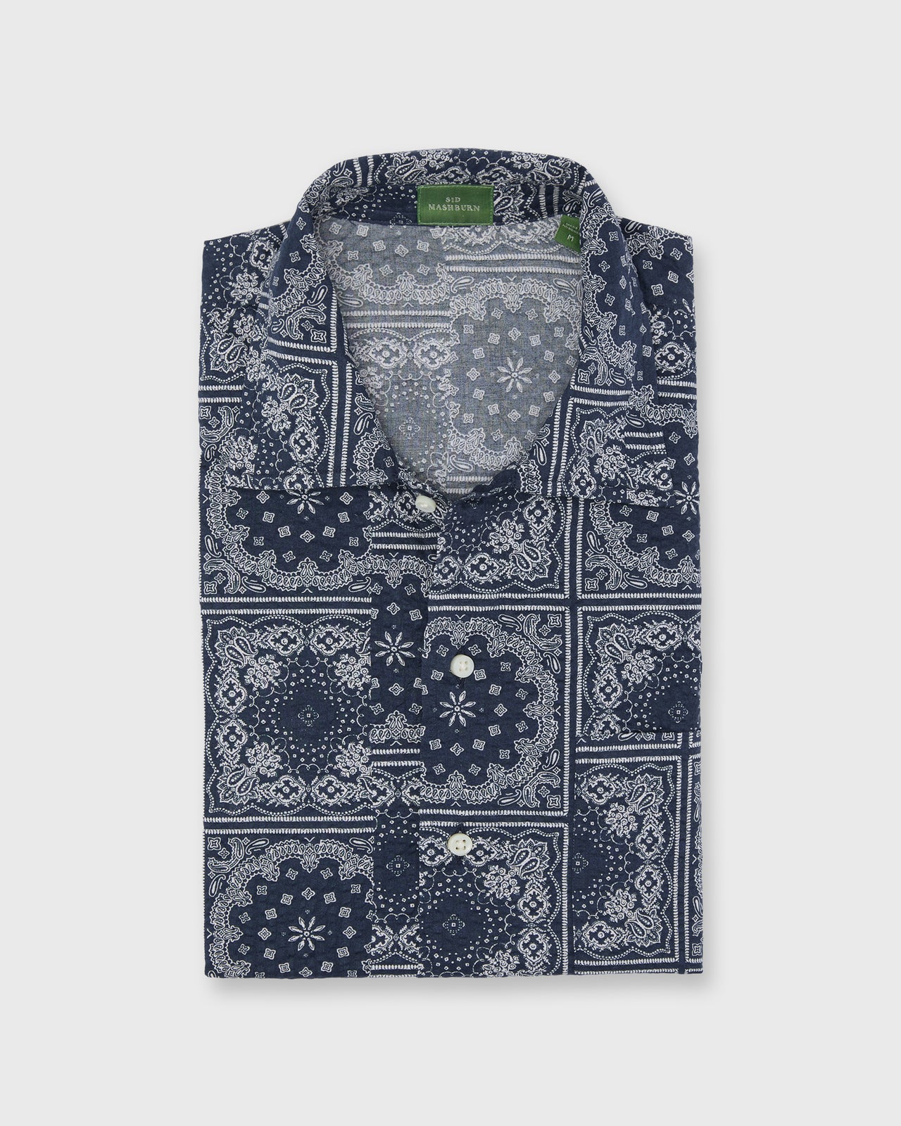 Ripley Shirt in Navy Paisley Seersucker