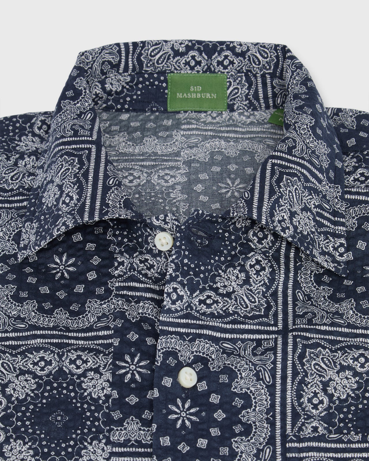 Ripley Shirt in Navy Paisley Seersucker