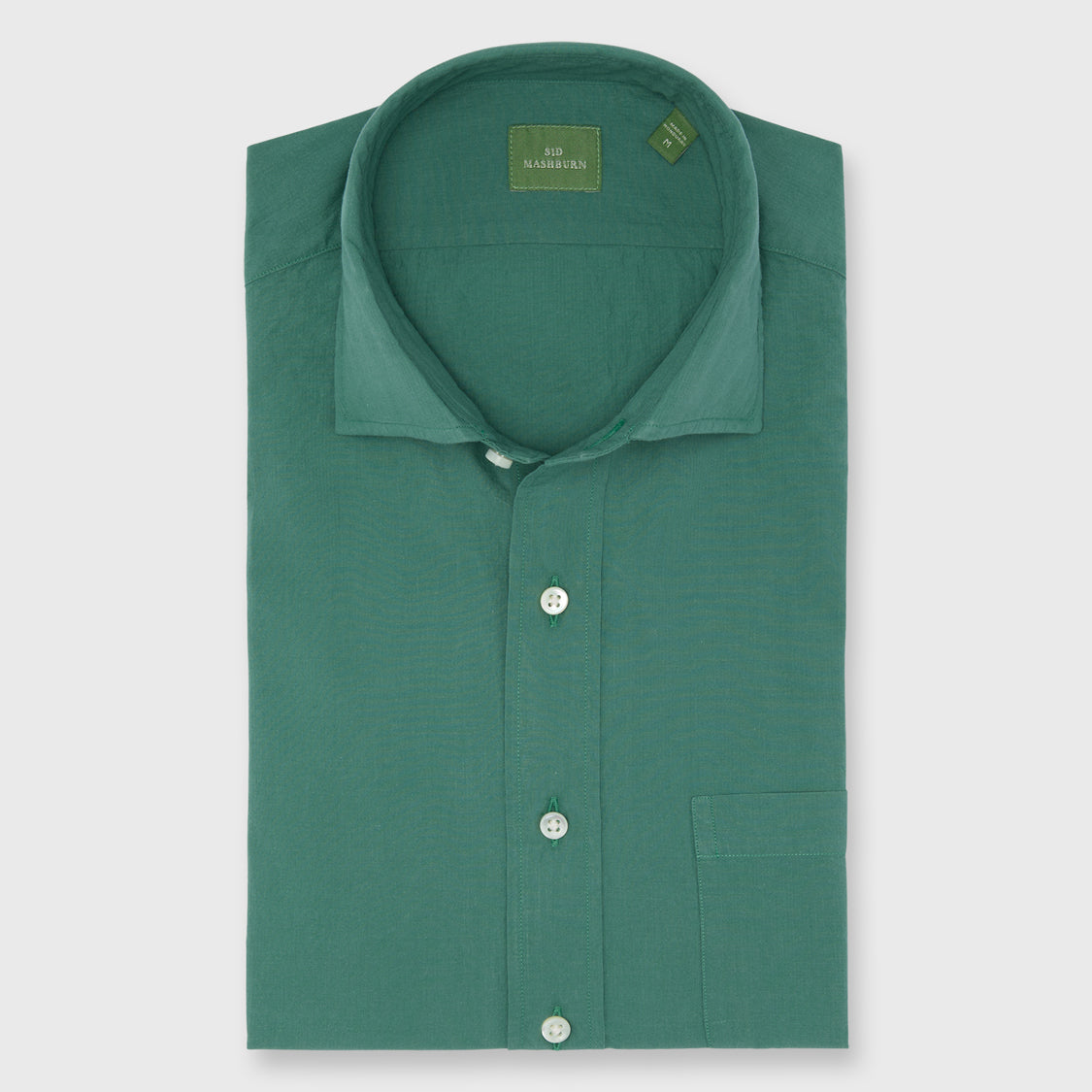 Made-to-Measure Shirt in Green Shadow Stripe Poplin