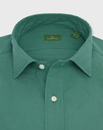 Load image into Gallery viewer, Spread Collar Sport Shirt in Green Shadow Stripe Poplin
