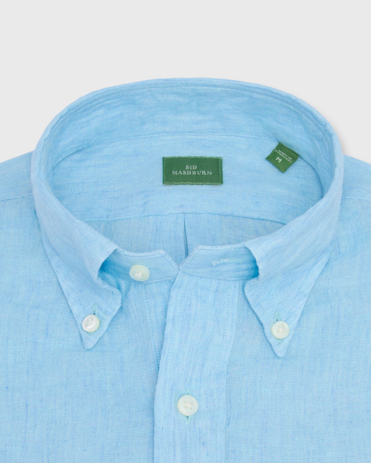 Button-Down Popover Sport Shirt in Seaglass Linen