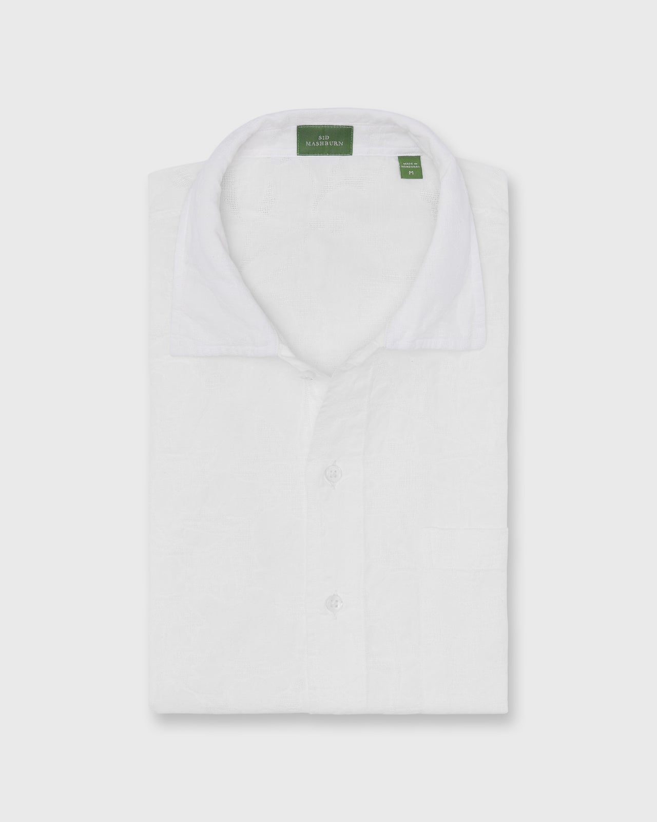 Ripley Shirt in White Linen Jacquard
