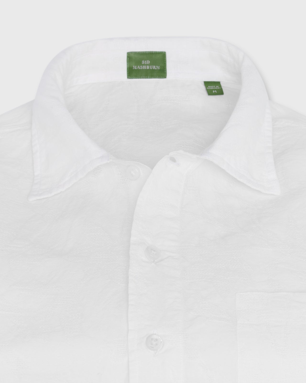 Ripley Shirt in White Linen Jacquard