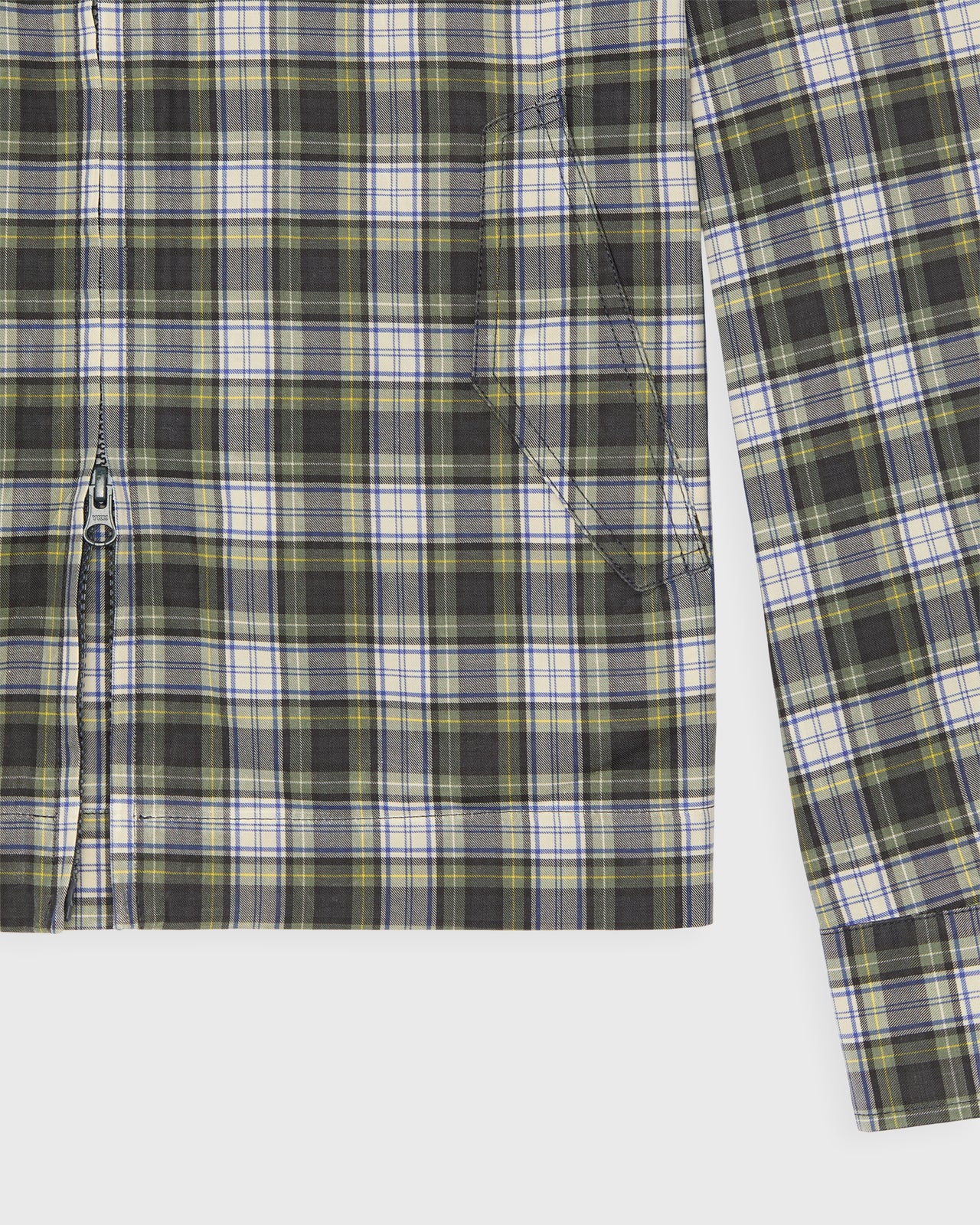 Harrington Jacket in Gordon Dress Tartan Dry Wax Poplin