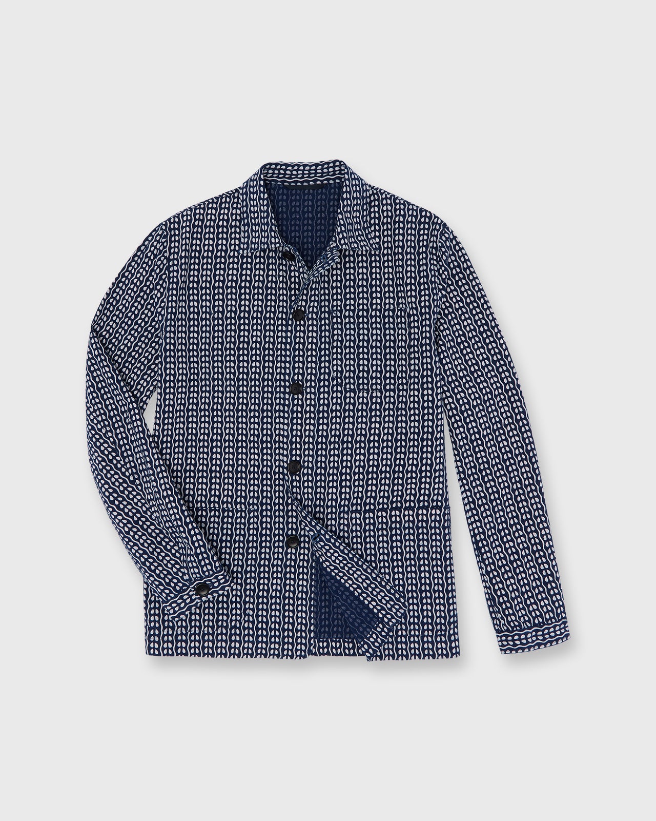 Chore Jacket in Navy/Bone Batik Print