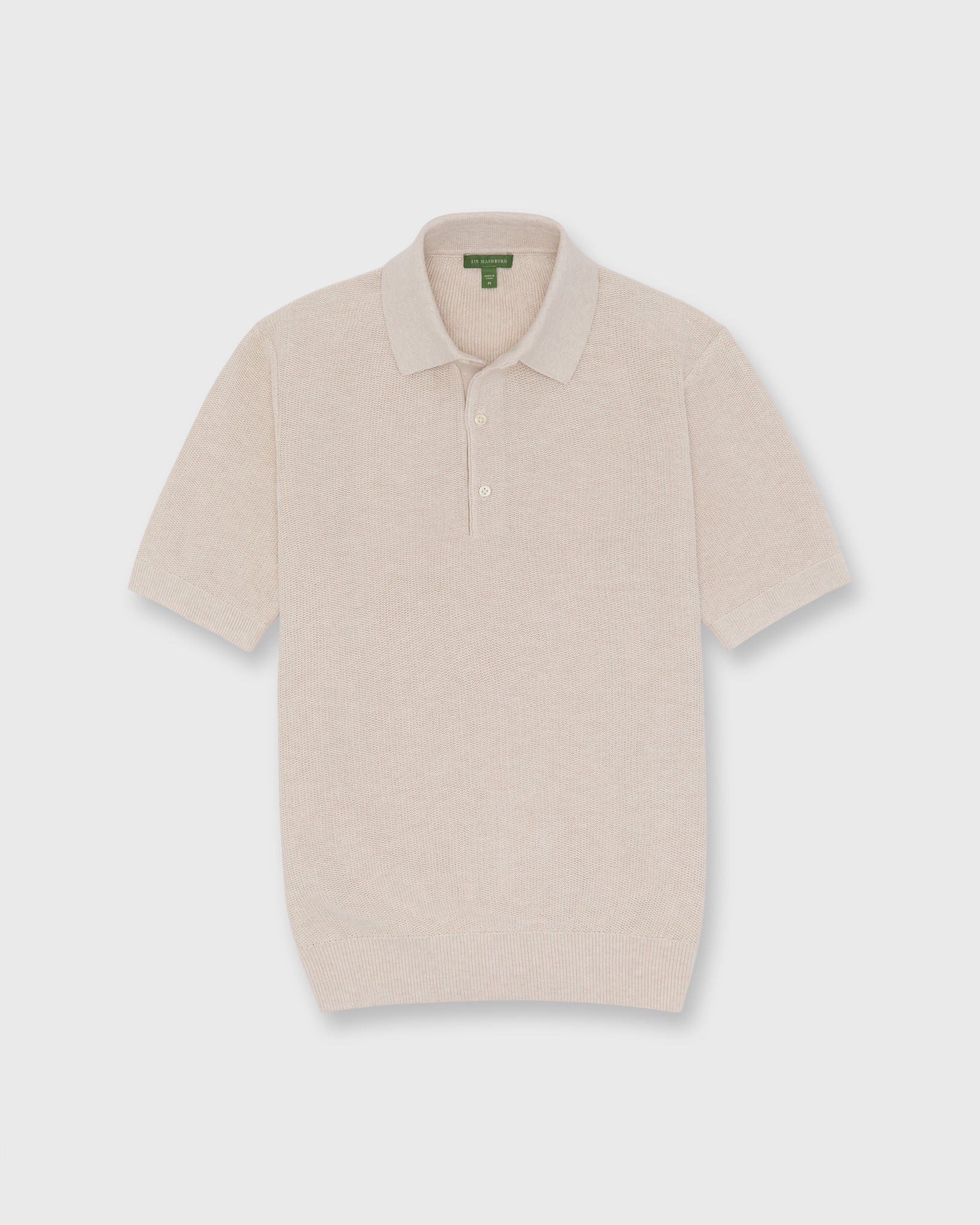 Textured Hyannis Polo Sweater in Bone Cotton/Linen | Shop Sid Mashburn