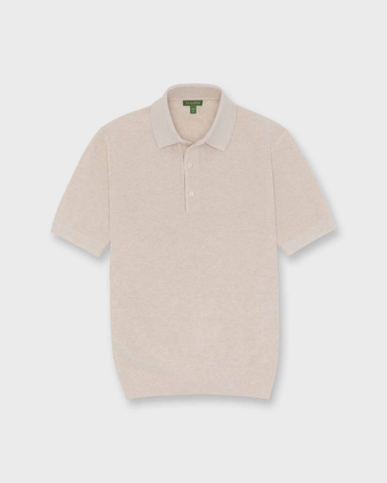Textured Hyannis Polo Sweater in Bone Cotton/Linen | Shop Sid Mashburn