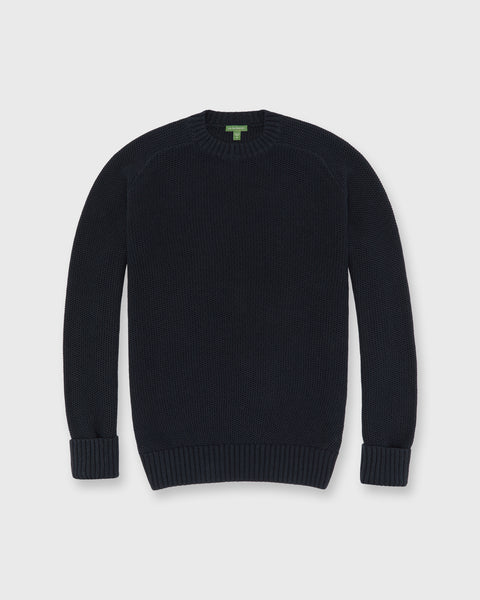 Beach Crewneck Sweater in Navy Cotton/Linen | Shop Sid Mashburn