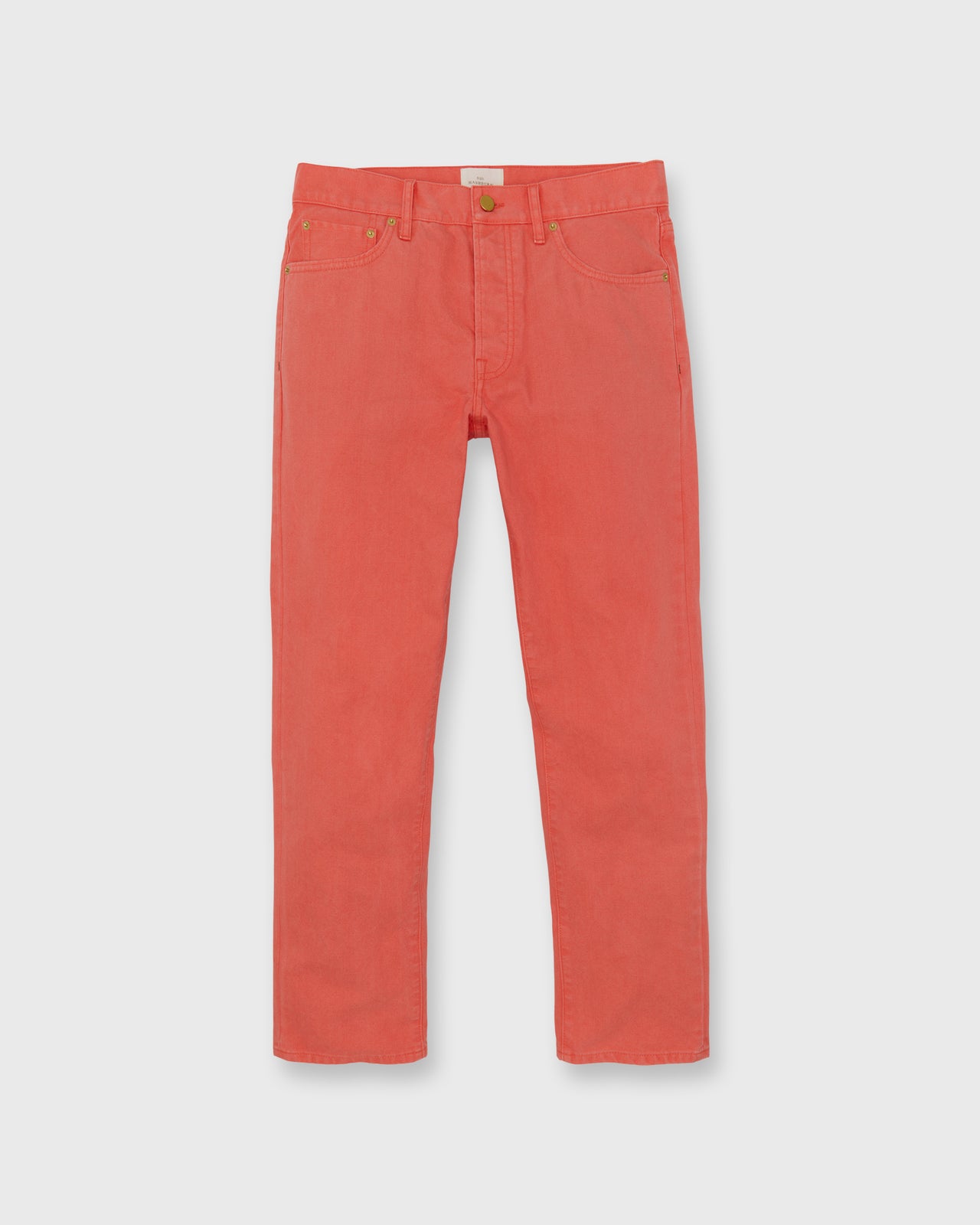 Slim Straight 5-Pocket Pant in Coral Canvas