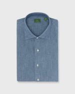 Load image into Gallery viewer, French-Cuff Pleated Bib-Front Tuxedo Shirt in Extra Light Washed Chambray
