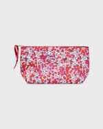Load image into Gallery viewer, Soft Small Cosmetic Bag in Red/Pink Wiltshire Liberty Fabric
