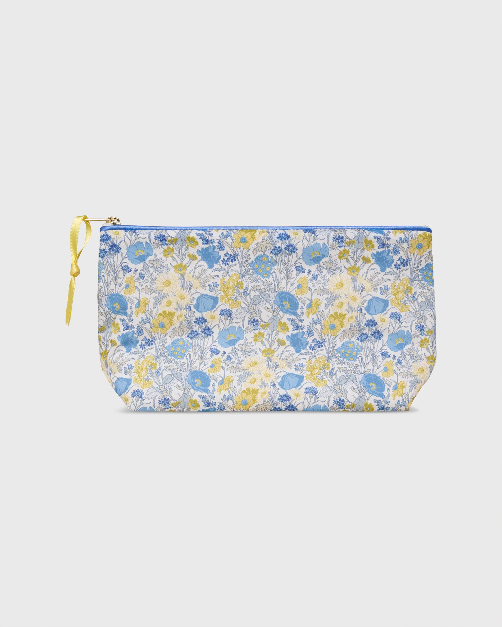 Soft Small Cosmetic Bag in Blue/Yellow Florence May Liberty Fabric