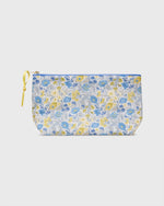 Load image into Gallery viewer, Soft Small Cosmetic Bag in Blue/Yellow Florence May Liberty Fabric
